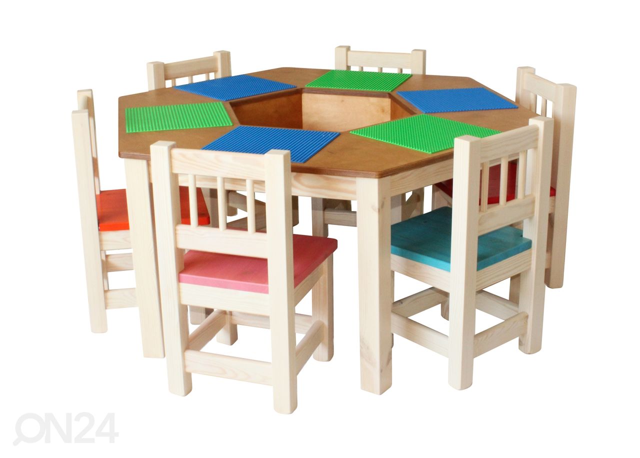 Детский стол для лего Ø 120xh53 cm увеличить