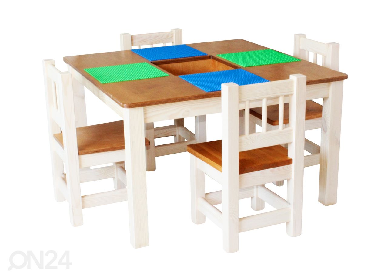 Детский стол для лего 85x85xh63 cm увеличить