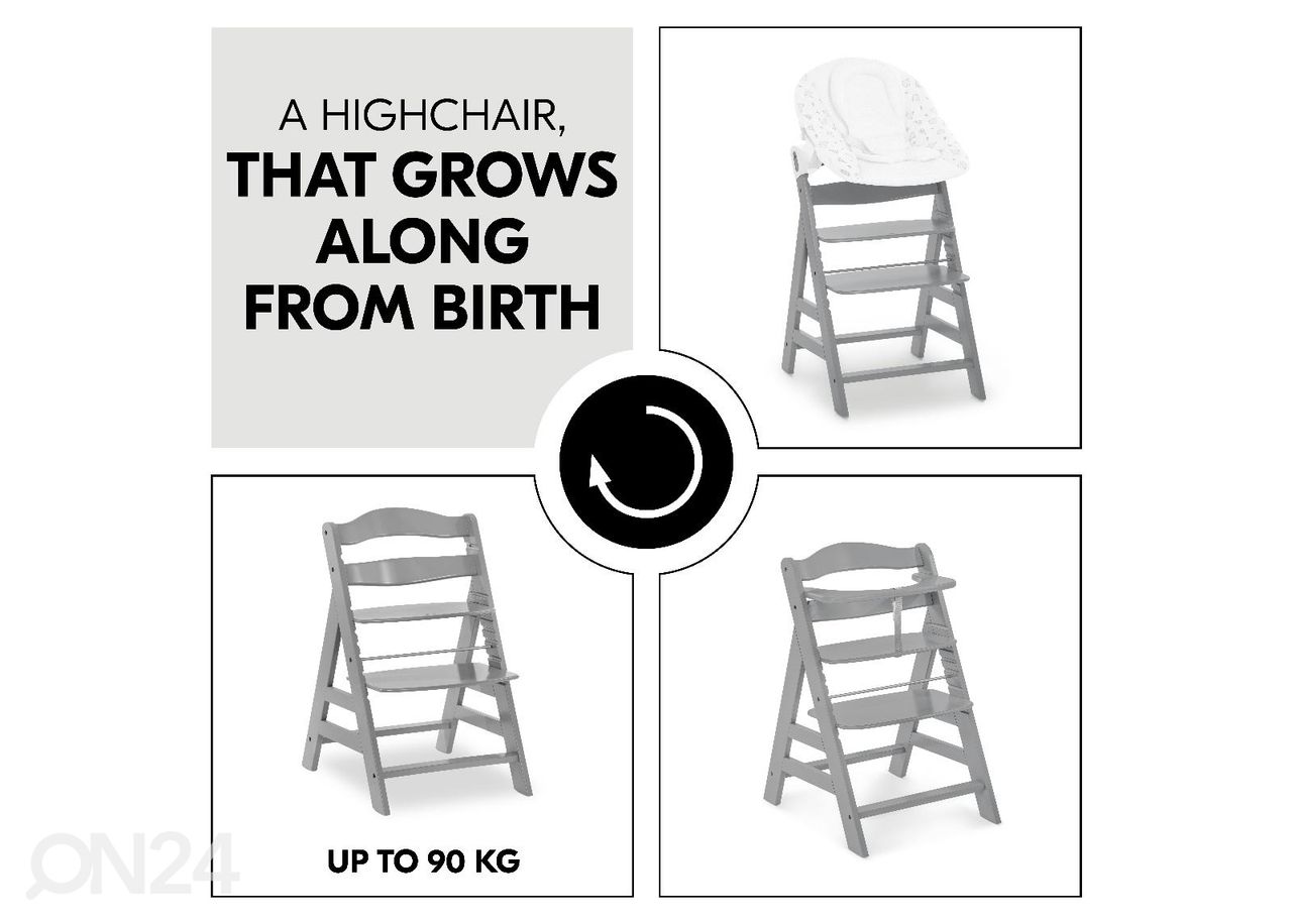 Детский стульчик для кормления Hauck Comfort Alpha+ серые детали увеличить