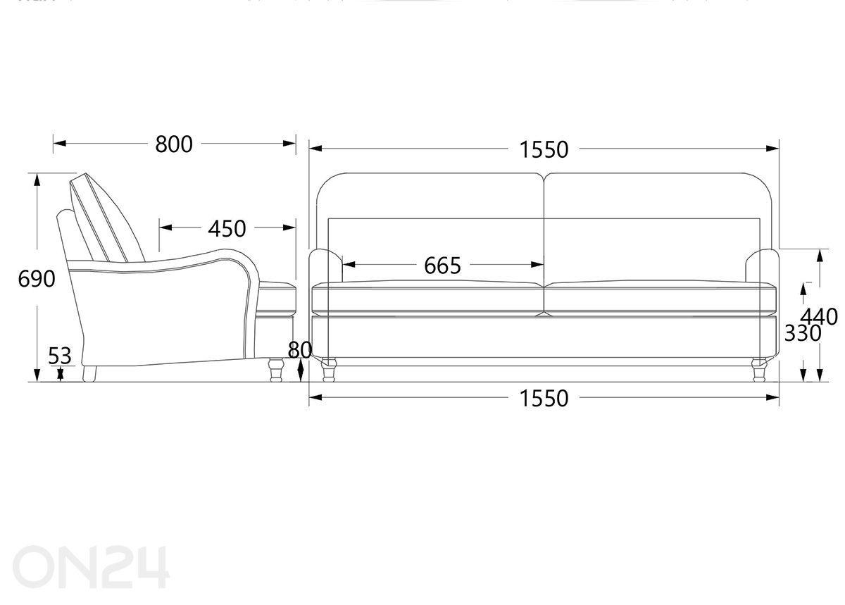 Детский 3-местный диван Howard увеличить