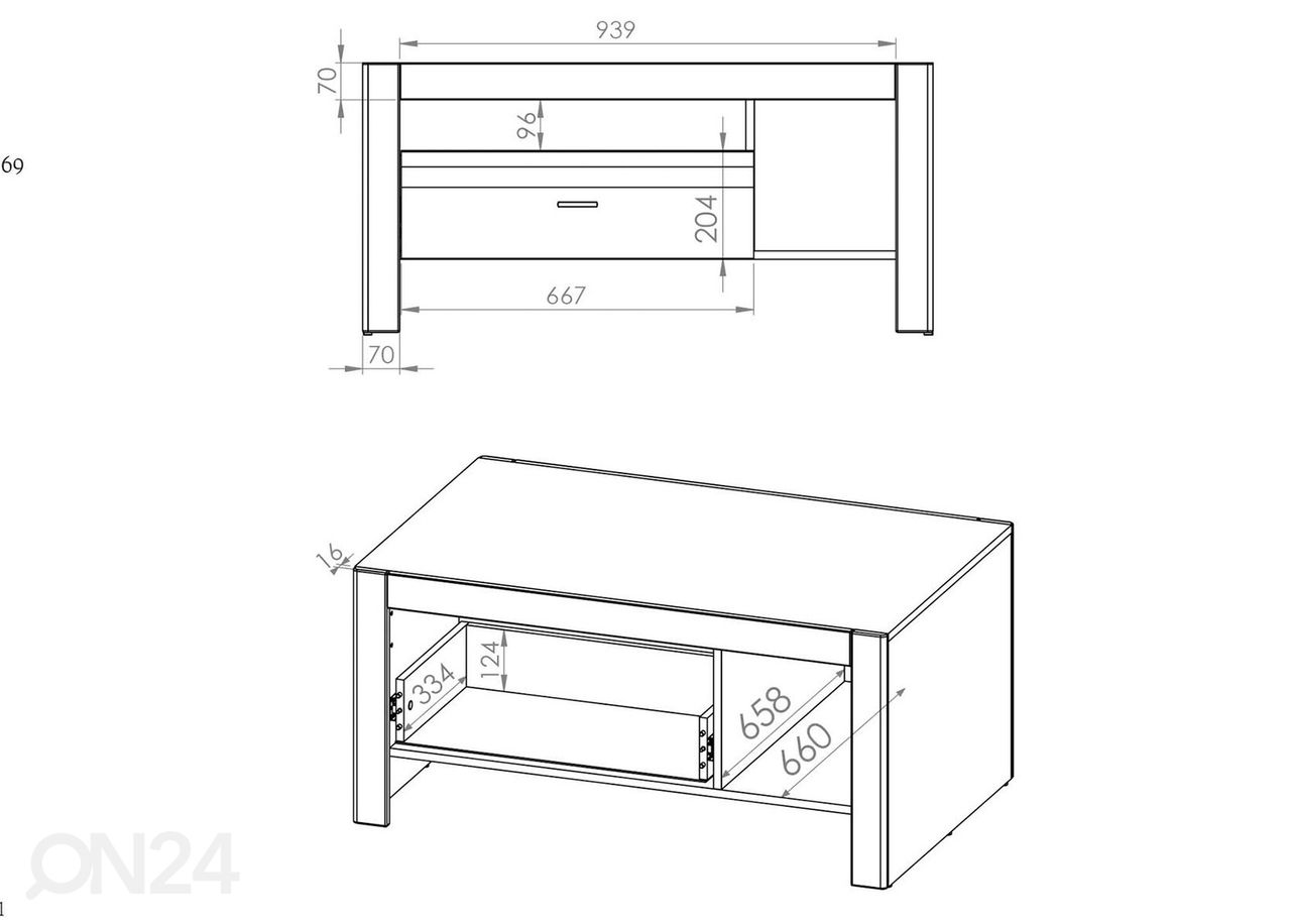 Журнальный стол 108x69 cm увеличить