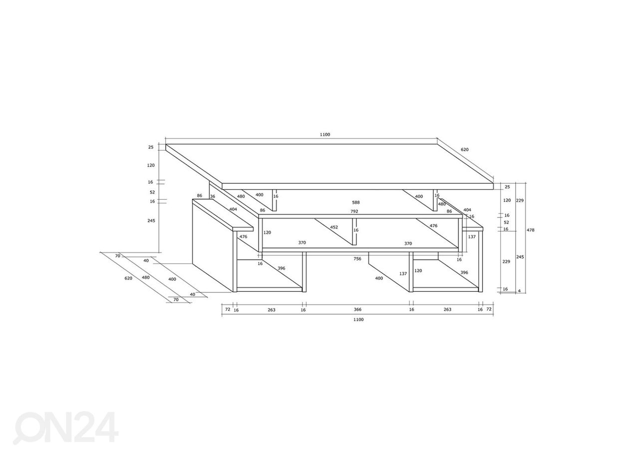 Журнальный стол Macroom 110x62 cm увеличить