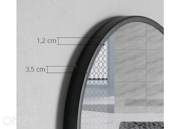 Зеркало с полкой 80 см, чёрное увеличить