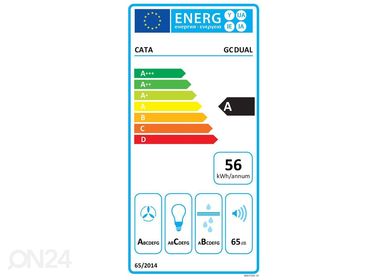 Интегрированная вытяжка Cata GC DUAL A 45 XGWH увеличить