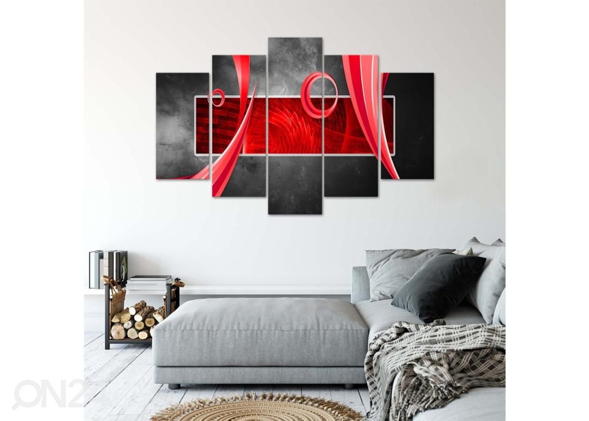 Картина из 5-частей Abstract Red Rectangle 150x100 см увеличить