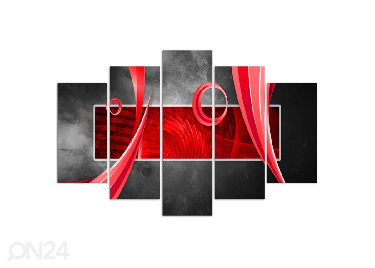 Картина из 5-частей Abstract Red Rectangle 150x100 см увеличить