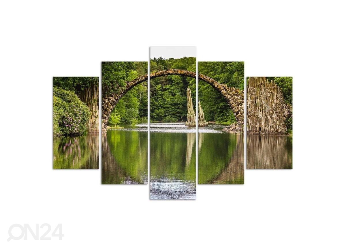 Картина из 5-частей Arch bridge over the lak 150x100 см увеличить