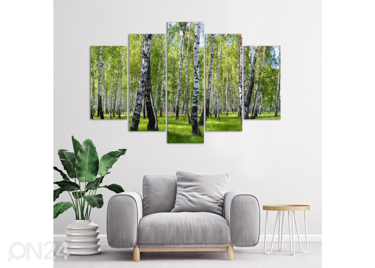 Картина из 5-частей Birch trees 150x100 см увеличить