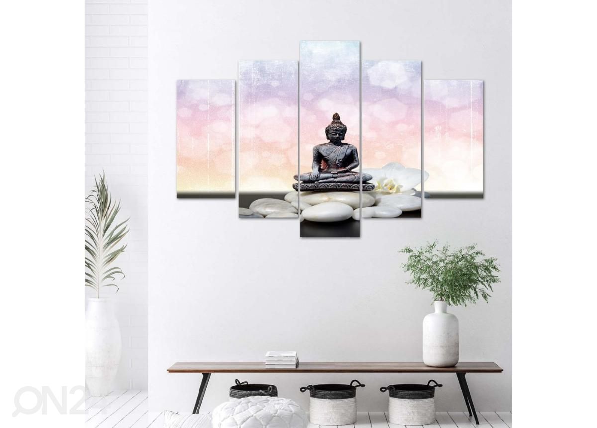 Картина из 5-частей Buddha on a gentle background 150x100 см увеличить