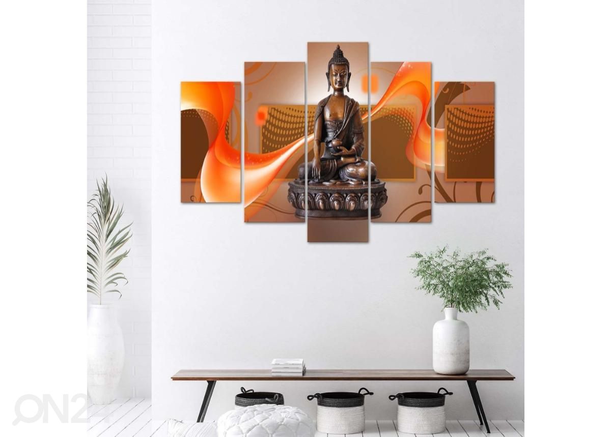 Картина из 5-частей Buddha on abstract background 150x100 см увеличить