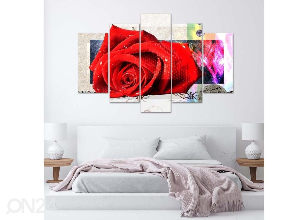 Картина из 5-частей Crimson Rose 150x100 см увеличить