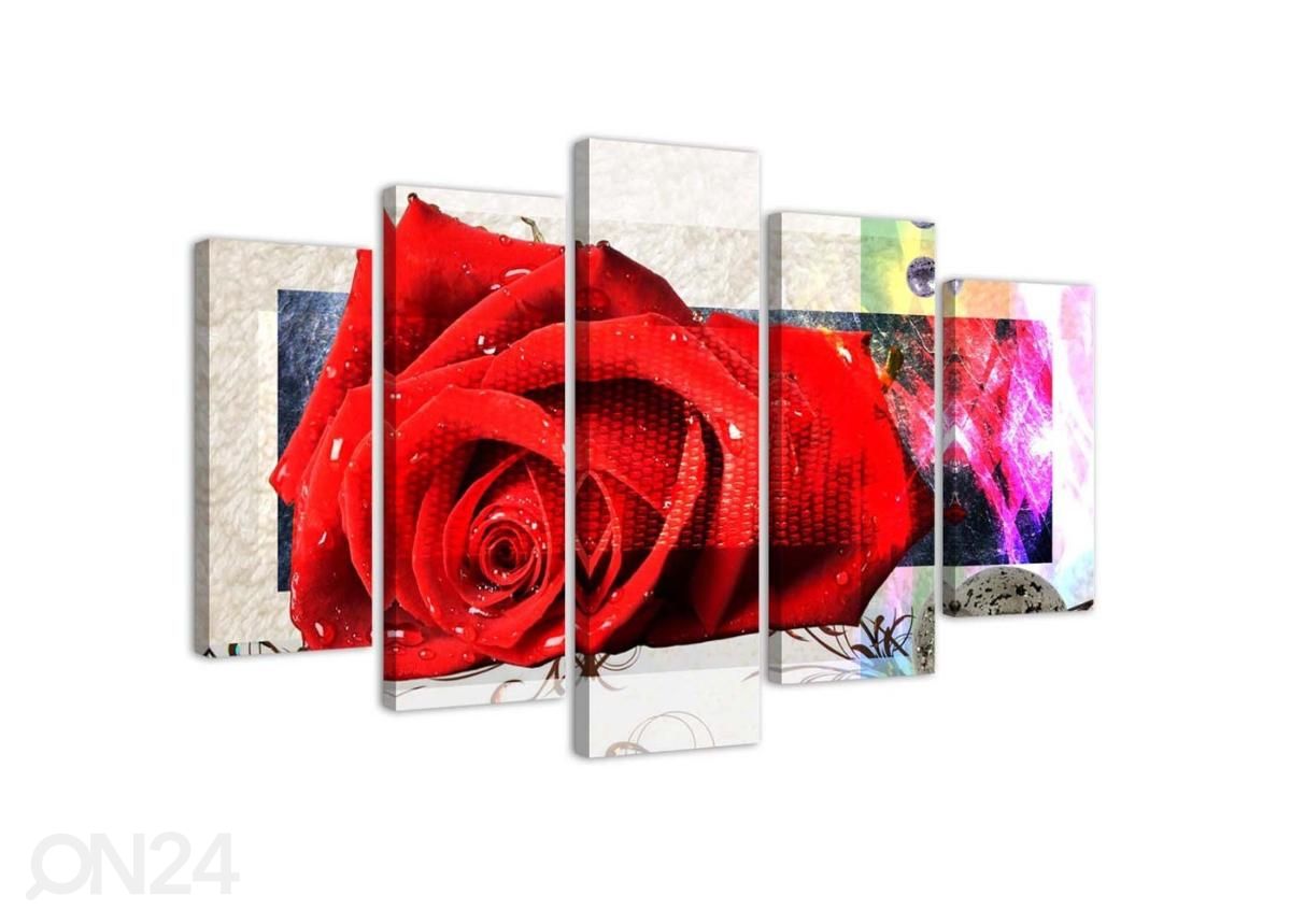 Картина из 5-частей Crimson Rose 200x100 см увеличить