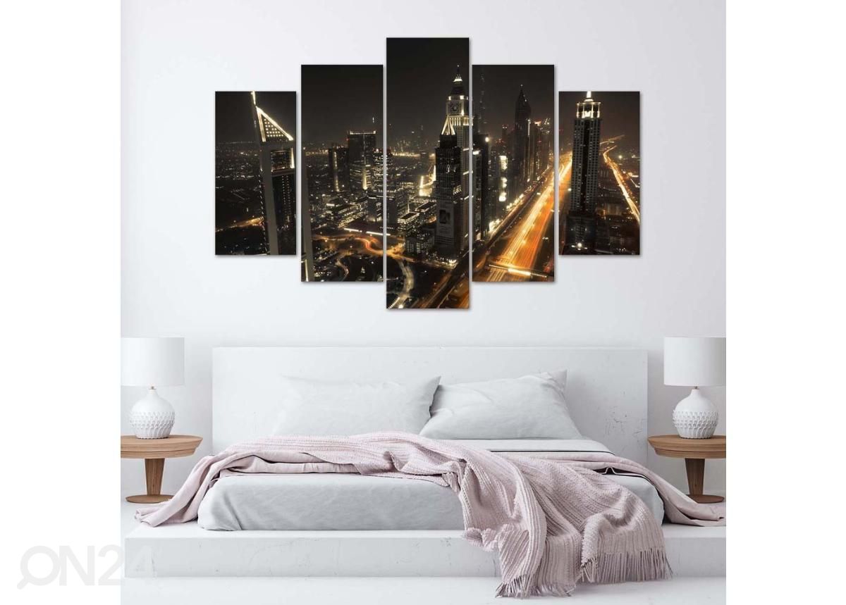 Картина из 5-частей Dubai Panorama at Night 150x100 см увеличить