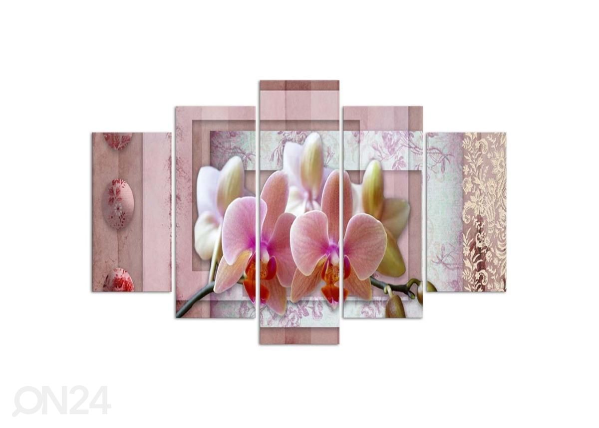 Картина из 5-частей Pink Orchid 150x100 см увеличить