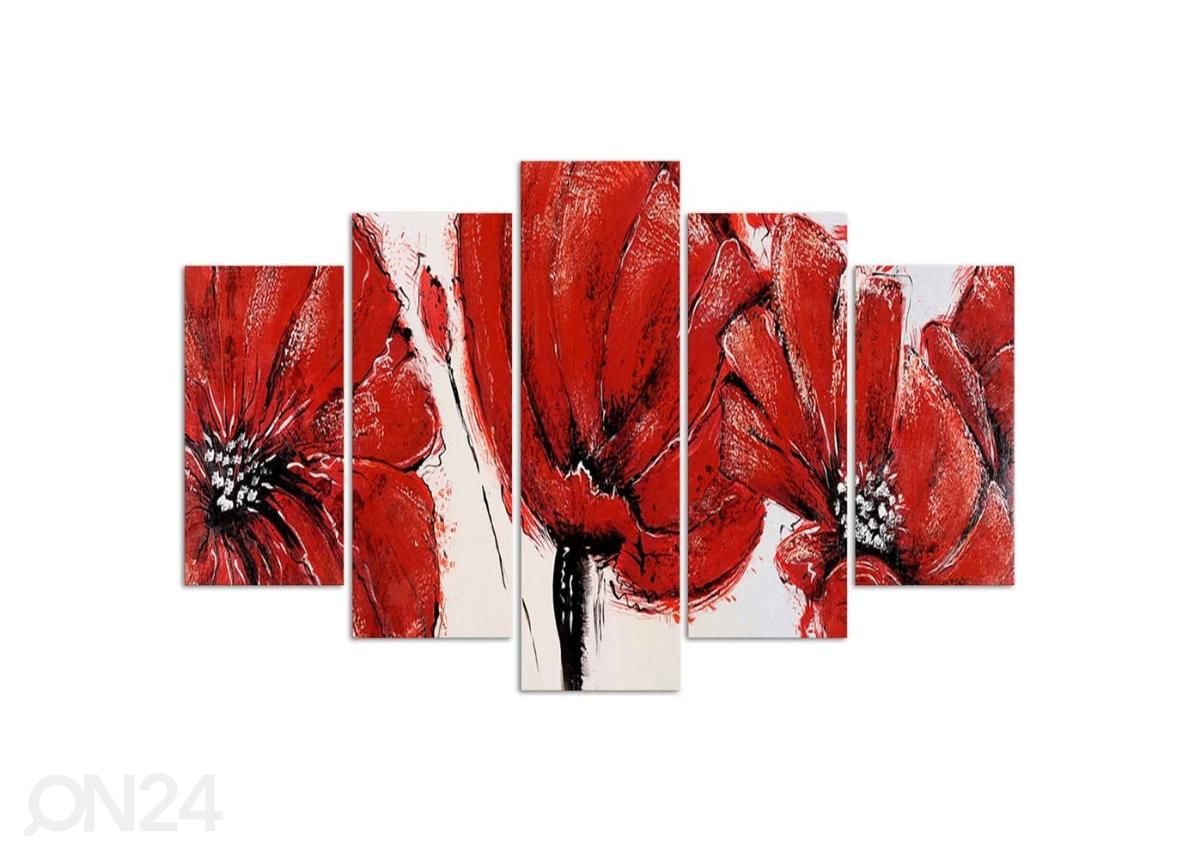 Картина из 5-частей Red Flowers 100x70 см увеличить