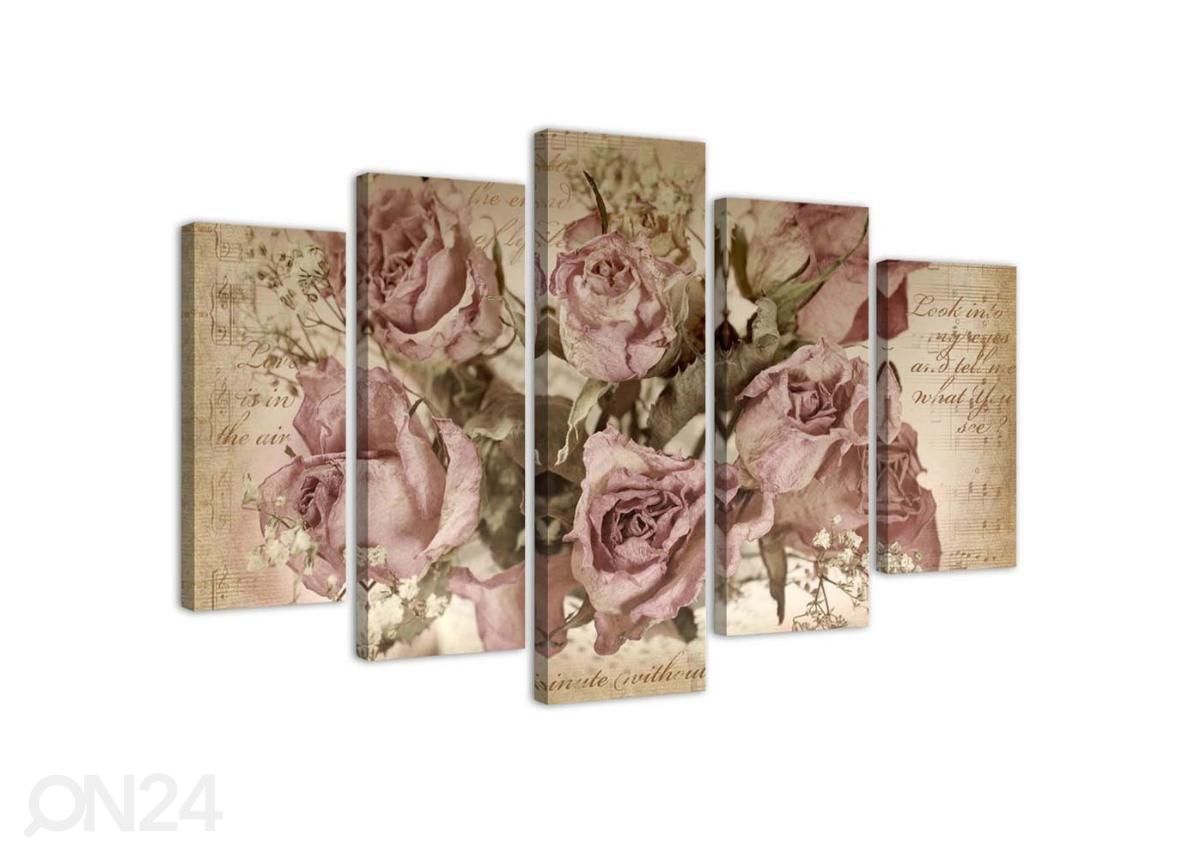 Картина из 5-частей Roses and sheet music 150x100 см увеличить