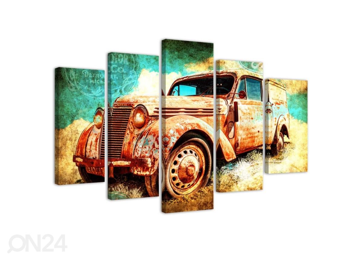 Картина из 5-частей Rusty car 200x100 см увеличить