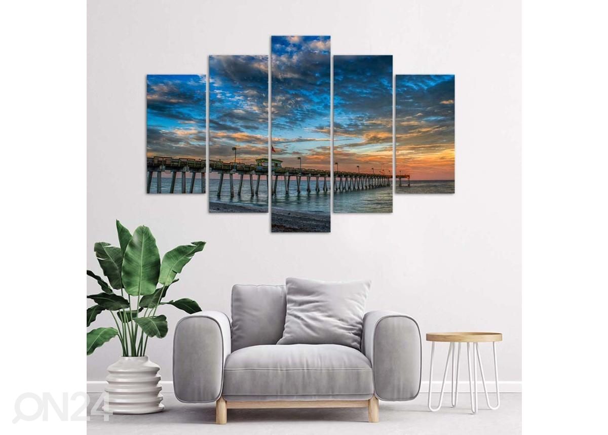 Картина из 5-частей Sunset on the Pier 150x100 см увеличить