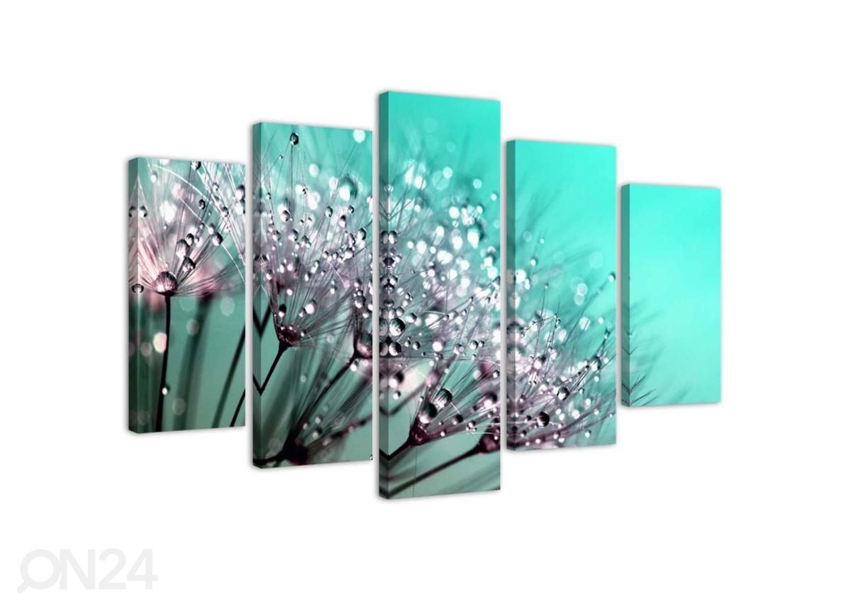 Картина из 5-частей Turquoise Dandelions 150x100 см увеличить