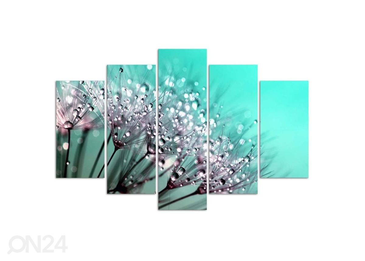 Картина из 5-частей Turquoise Dandelions 150x100 см увеличить