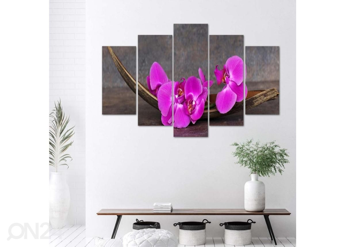 Картина из 5-частей Violet Orchids 200x100 см увеличить