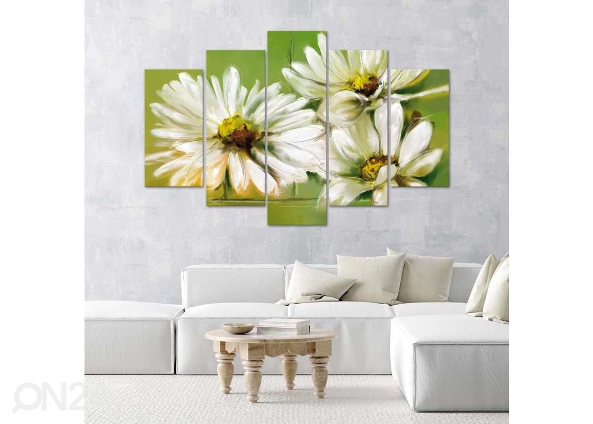 Картина из 5-частей White Flowers 150x100 см увеличить