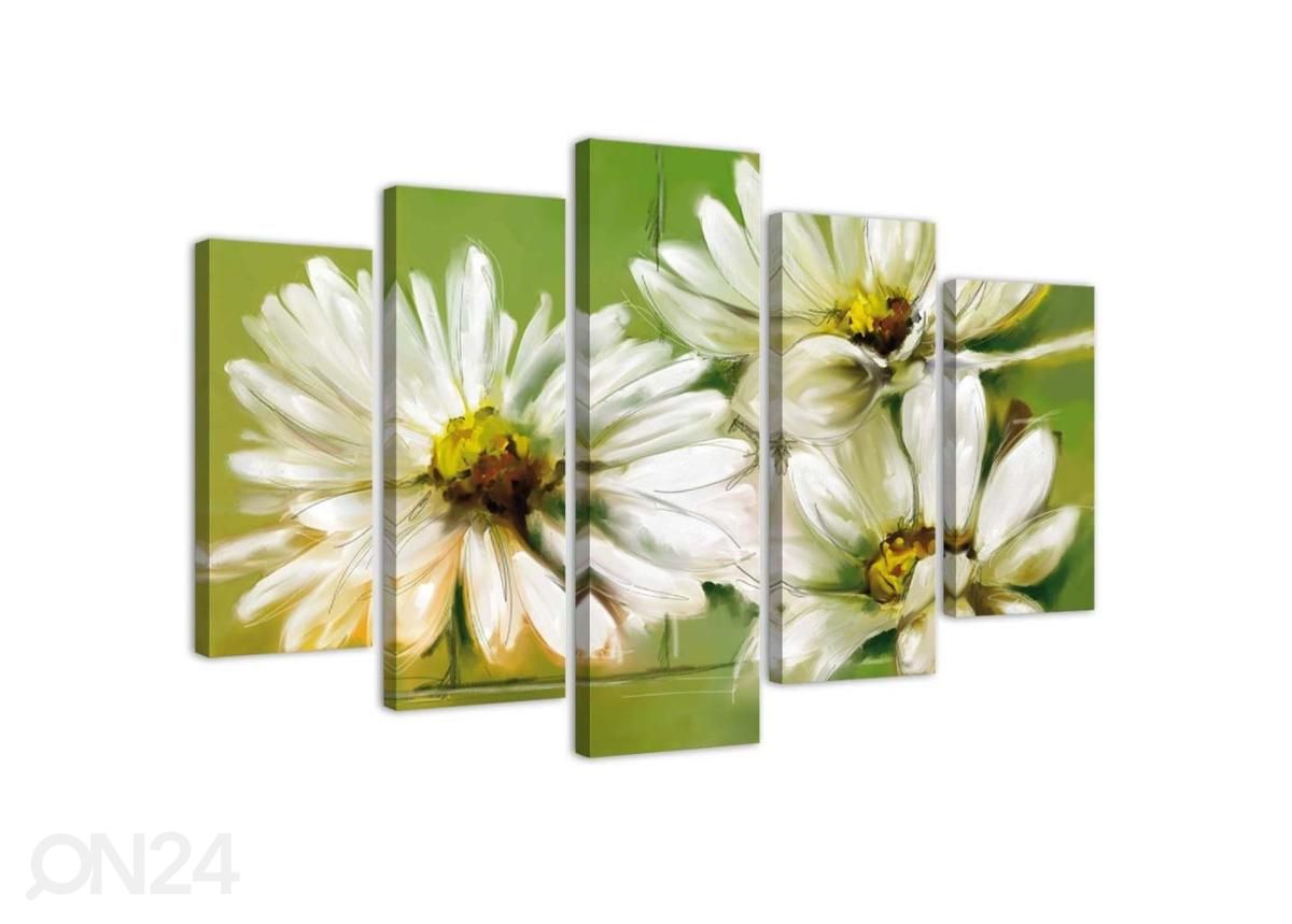 Картина из 5-частей White Flowers 150x100 см увеличить