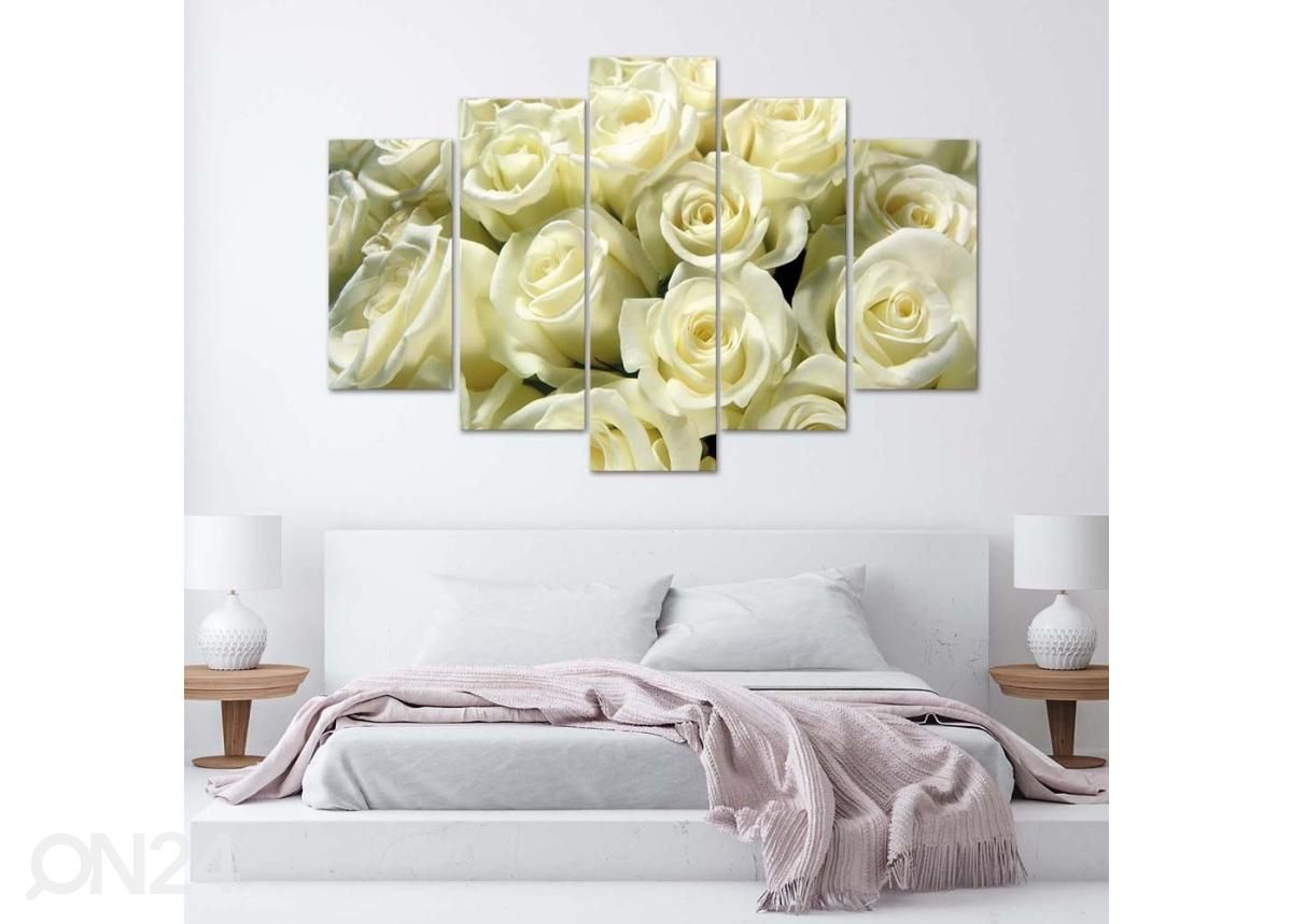 Картина из 5-частей White Roses 150x100 см увеличить