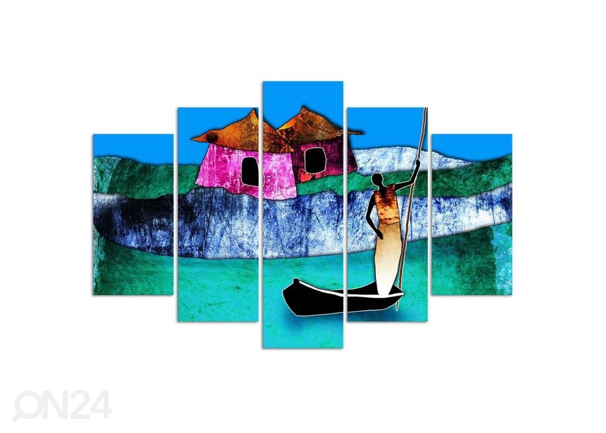 Картина из 5-частей Woman in a Boat 150x100 см увеличить