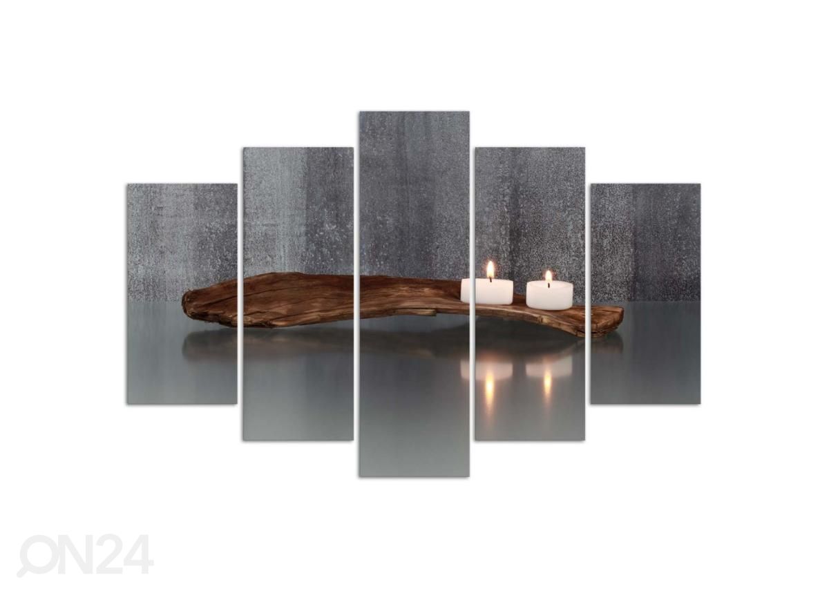 Картина из 5-частей Zen composition with candles and wood 150x100 см увеличить