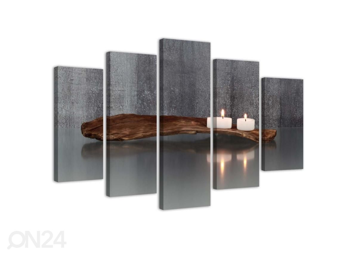 Картина из 5-частей Zen composition with candles and wood 150x100 см увеличить