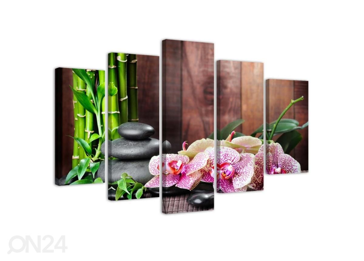 Картина из 5-частей Zen composition with orchid and bamboo 150x100 см увеличить