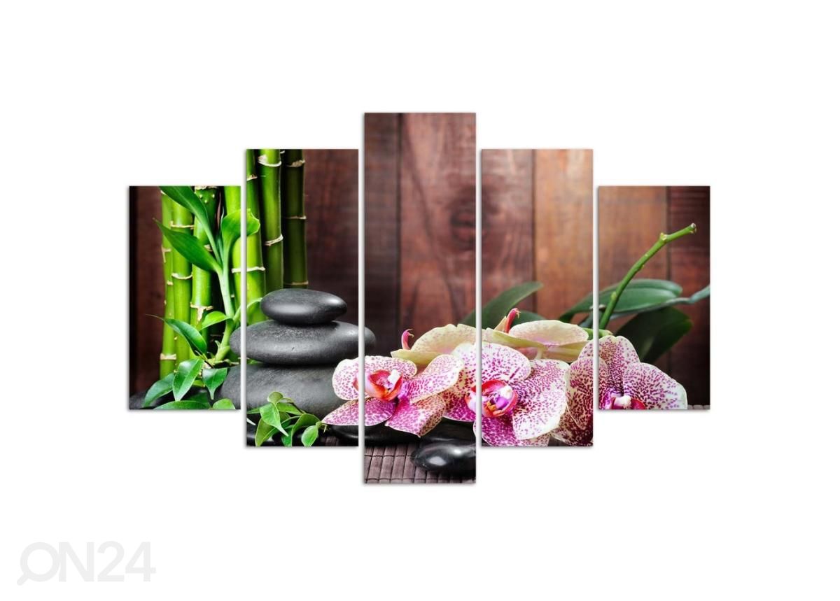 Картина из 5-частей Zen composition with orchid and bamboo 150x100 см увеличить