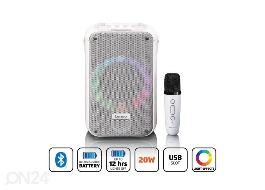 Колонка для караоке Lenco BTC060WH, белая увеличить