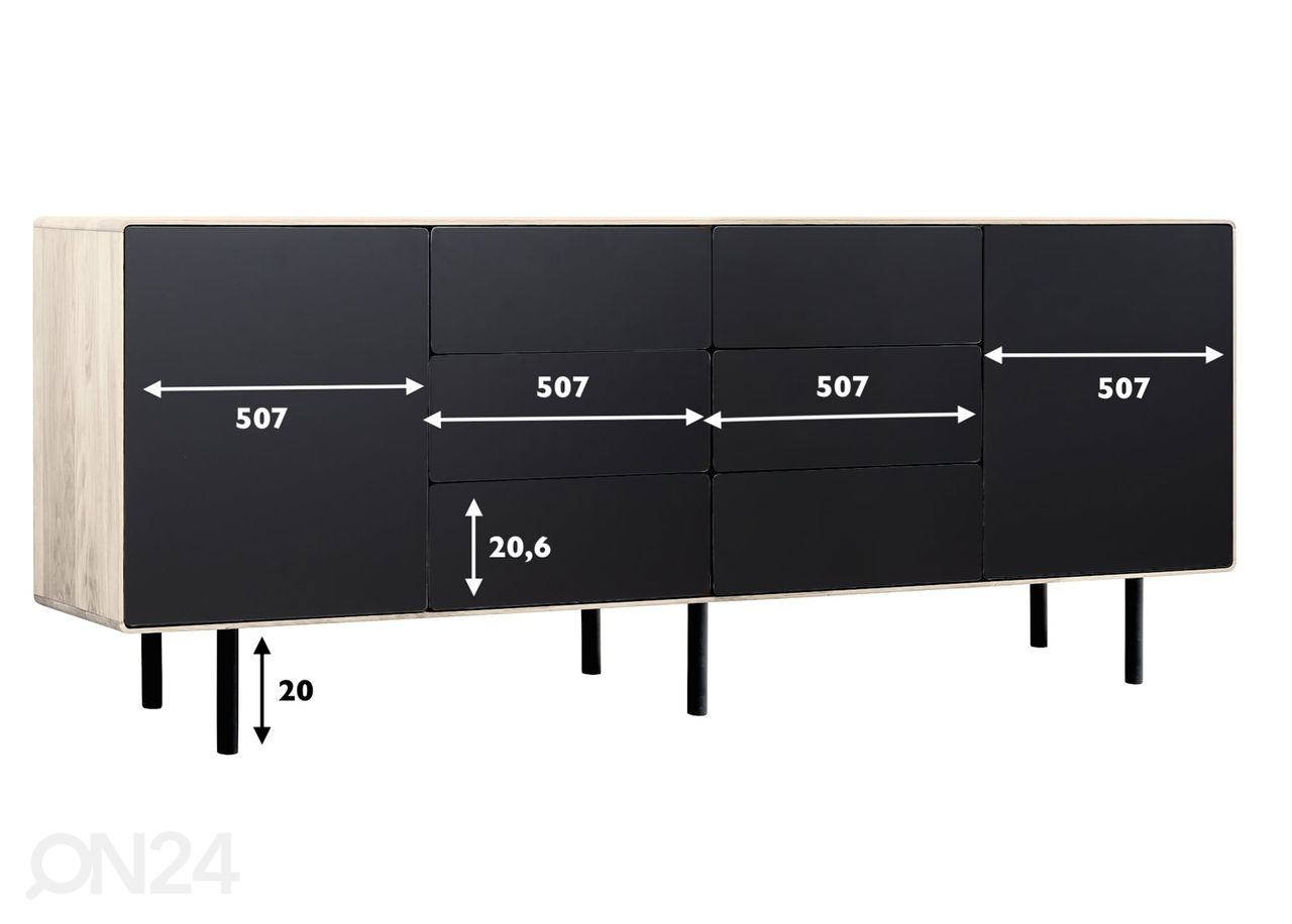 Комод Tokyo 213 cm, белое масло увеличить