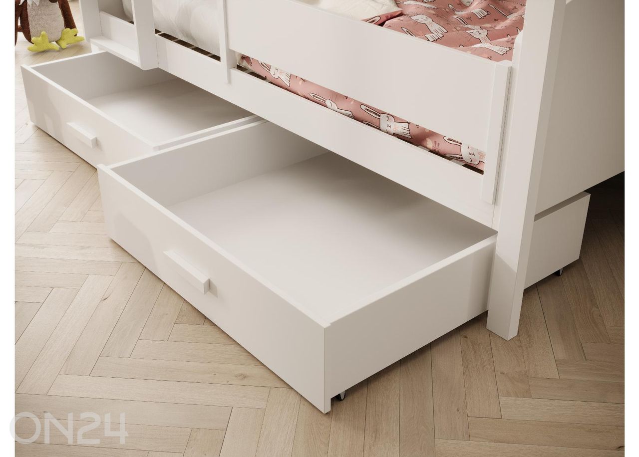 Комплект двухъярусной кровати с матрасами Jori и защитными бортиками 90x200 см увеличить