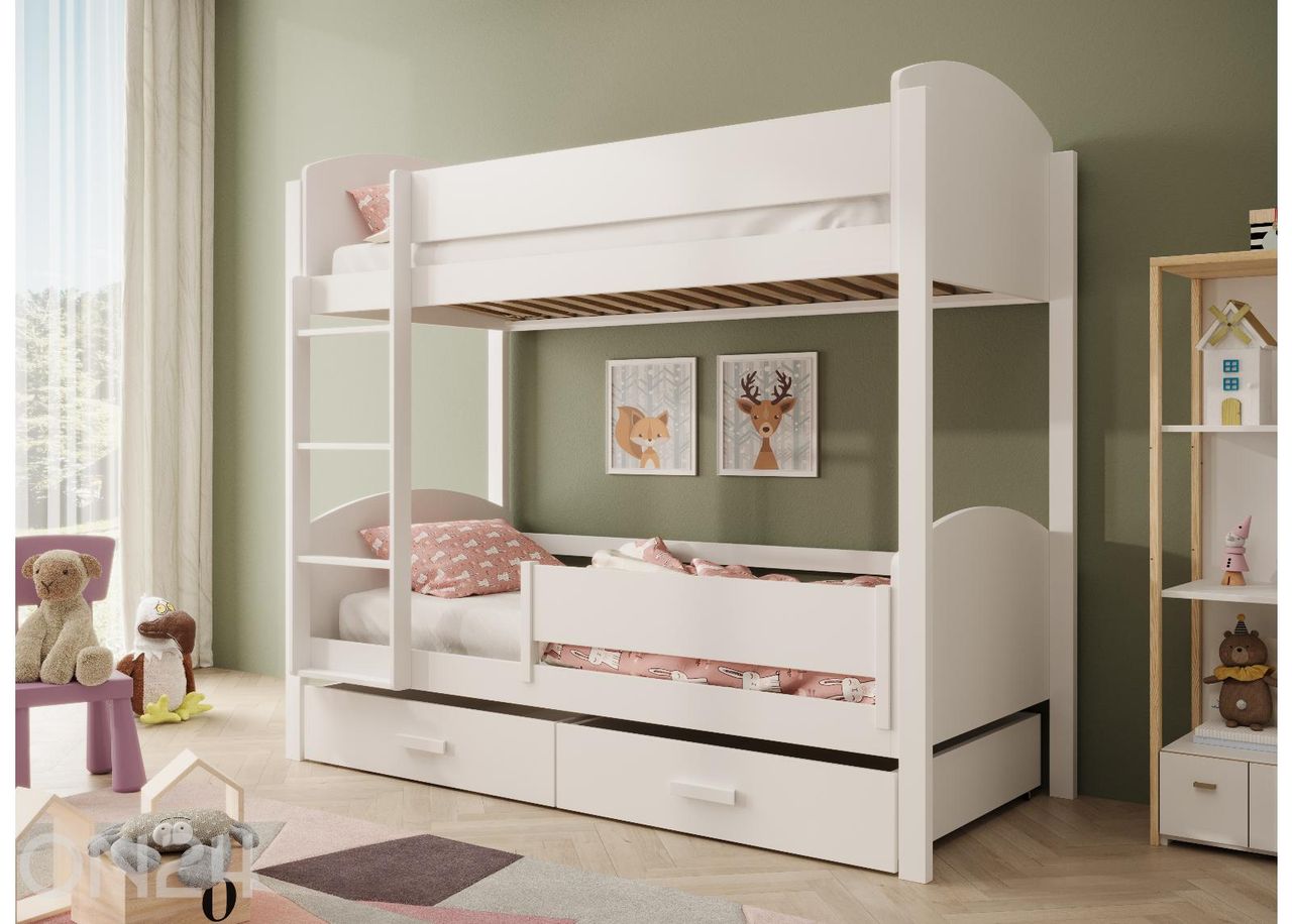 Комплект двухъярусной кровати Jori с бортиками 90x180 см увеличить