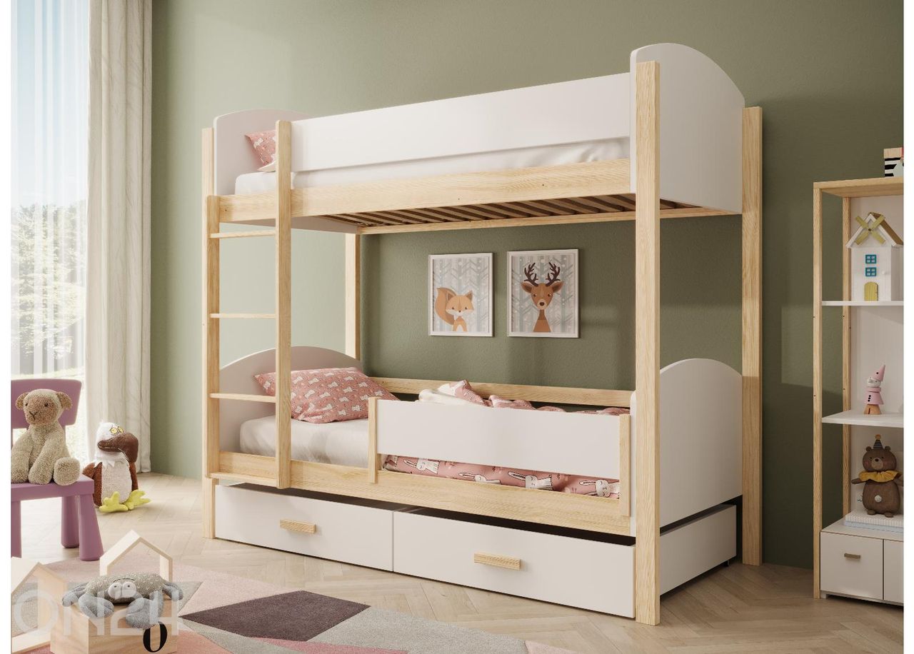 Комплект двухъярусной кровати Jori с бортиками 90x180 см увеличить