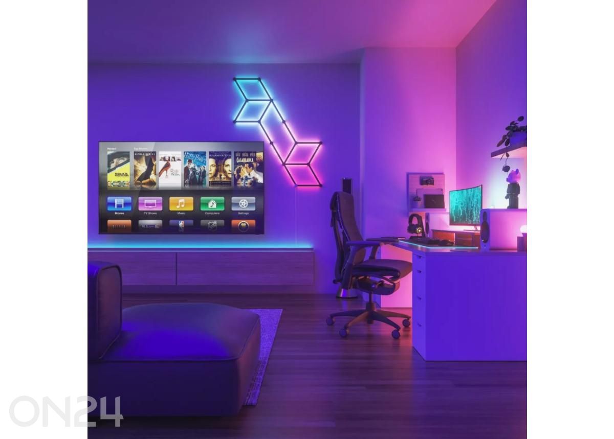 Комплект из чёрных матовых панелей и монтажных колпачков Nanoleaf Lines Skin (9 шт.) увеличить