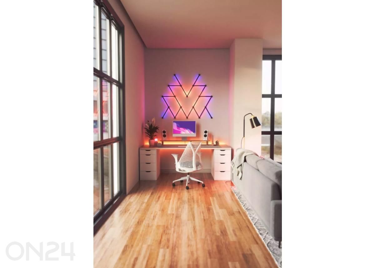 Комплект из чёрных матовых панелей и монтажных колпачков Nanoleaf Lines Skin (9 шт.) увеличить