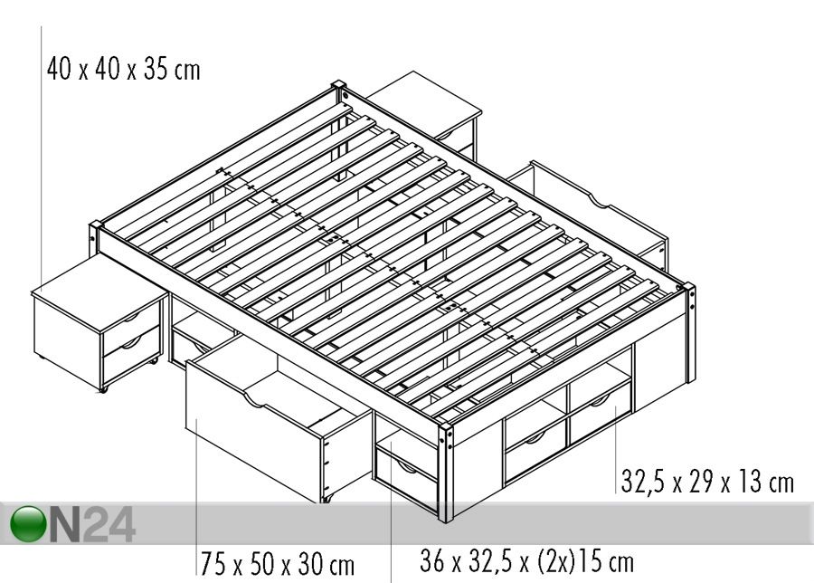 Комплект кровати Claas 180x200 cm увеличить