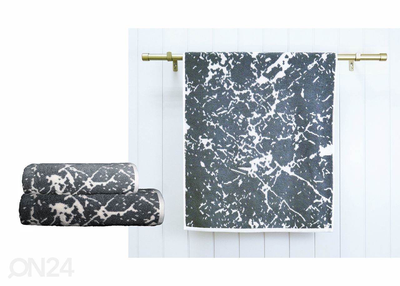 Комплект махровых полотенец Marble серый, 2 шт увеличить