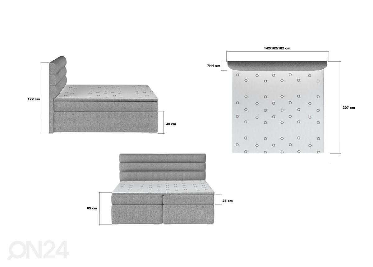 Континентальная кровать с ящиком 140x200 cm увеличить