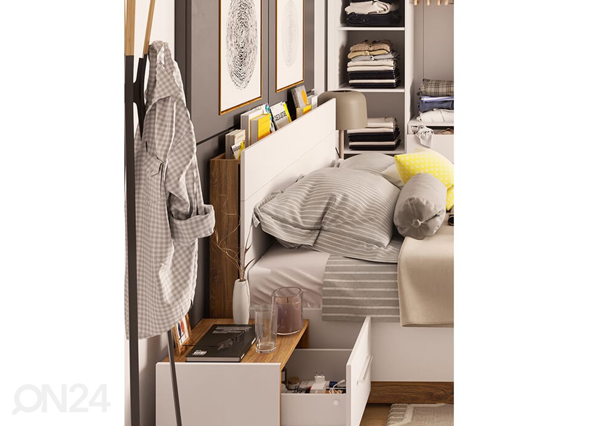 Кровать с ящиком 160x200 см + освещение увеличить