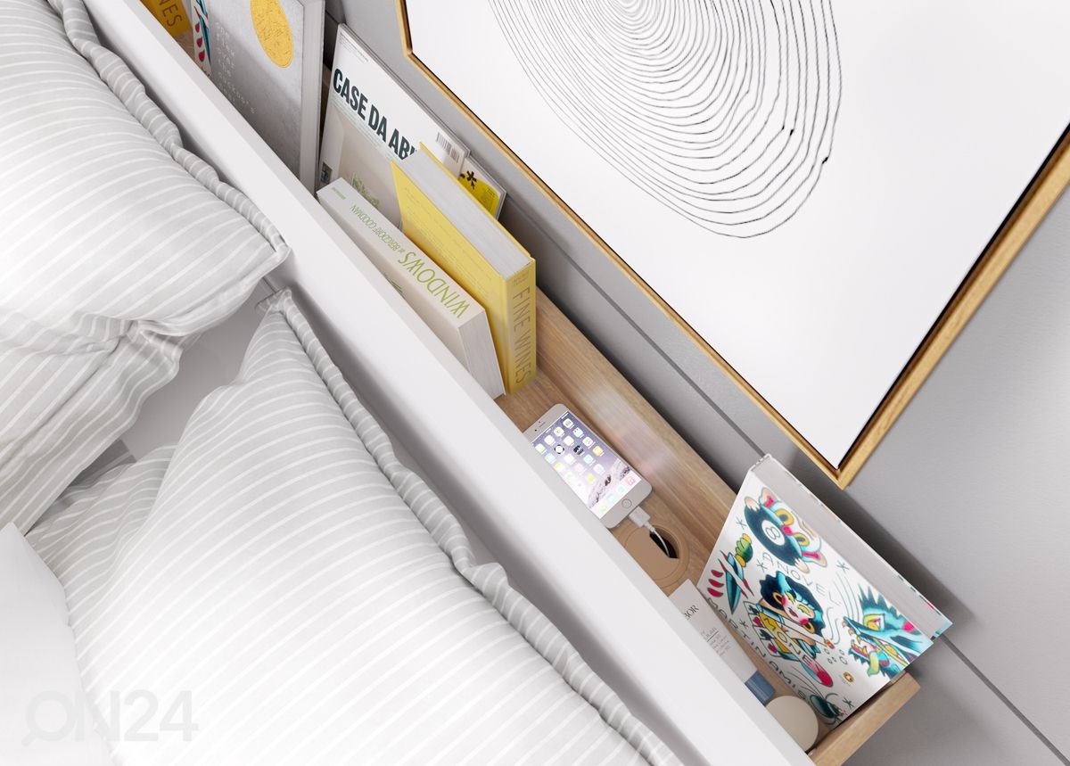 Кровать с ящиком 160x200 см + освещение увеличить