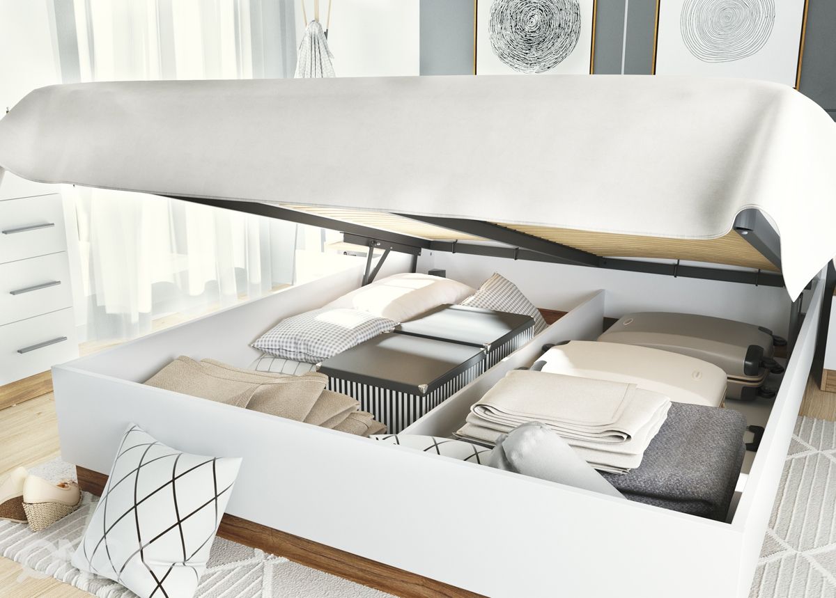 Кровать с ящиком 160x200 см + освещение увеличить