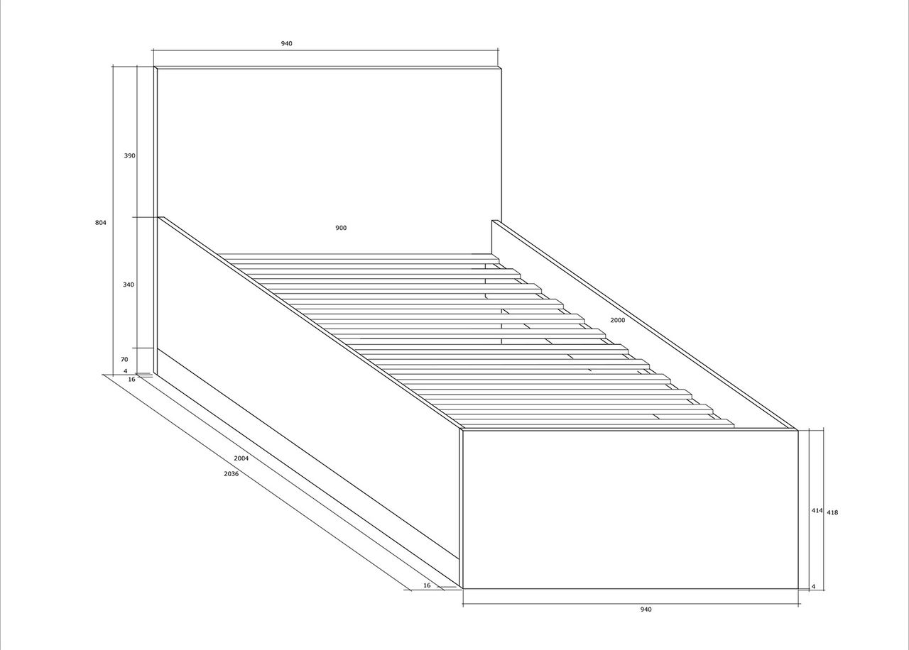 Кровать Cobhy 90x200 cm увеличить