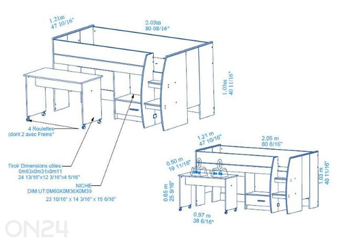 Кровать Nano Combi 90x200 см увеличить