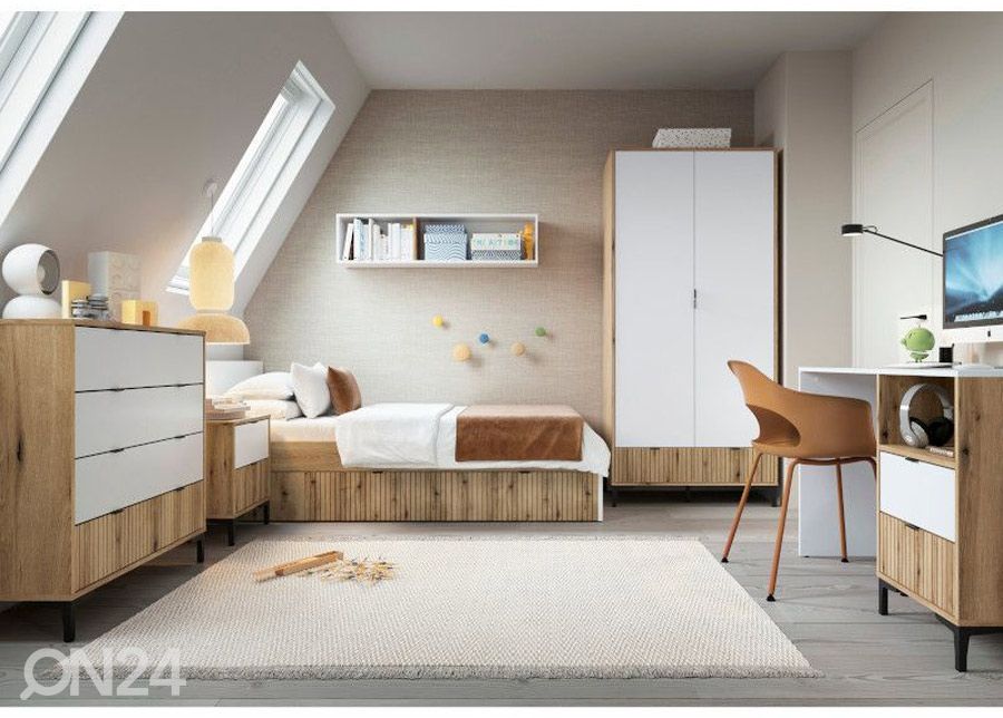 Кровать Ricko 120x200 cm, белый/дуб увеличить