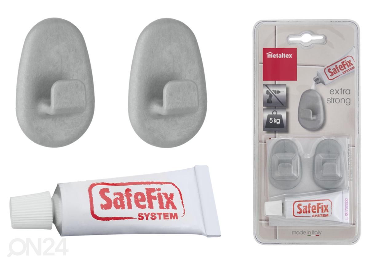 Крючки SafeFix 2 шт + клей, серебро увеличить